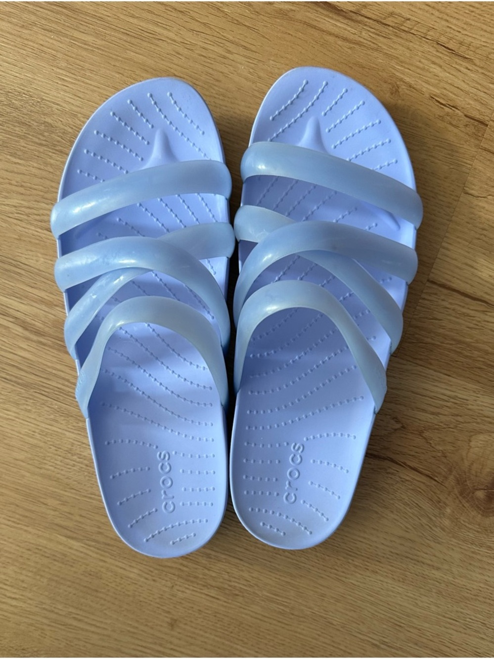 CROCS Women’s Strappy Slide Sandals - Pale Blue